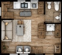 Open concept floor plan